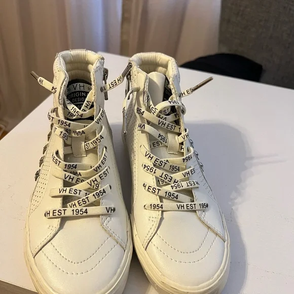 Vintage Havana White High-Top Sneakers with Star Accents Size 8 New - Picture 6 of 10